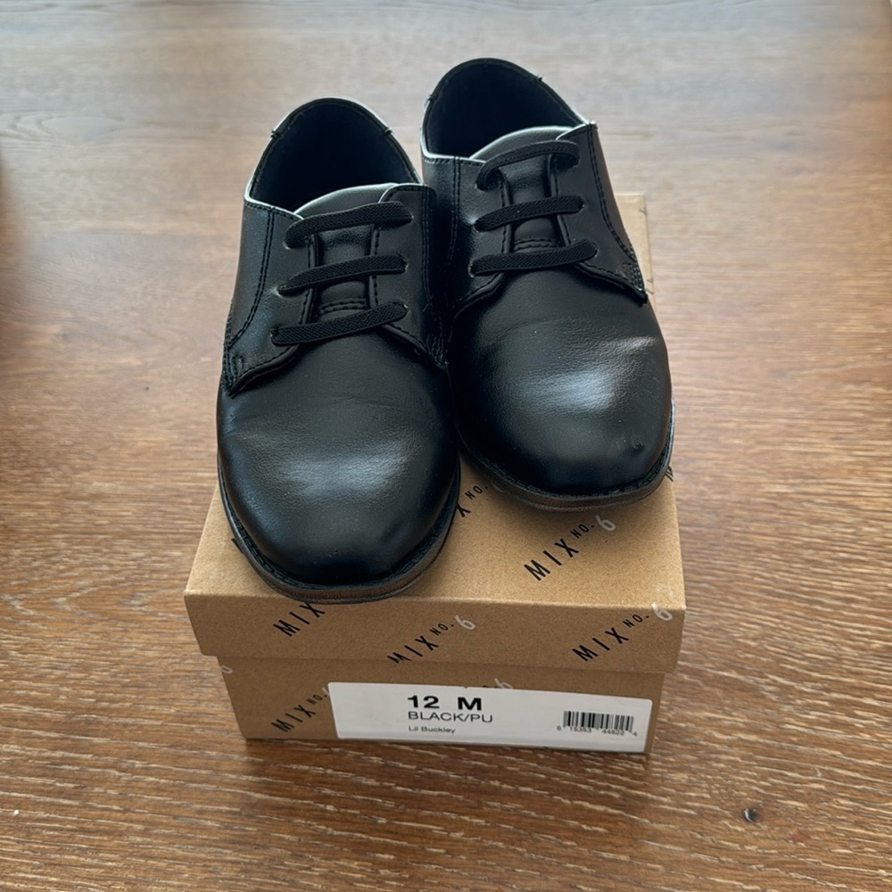 12T Boys Black Dress Shoes